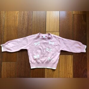 Gap Factory Pink Sweater with Bow Accents